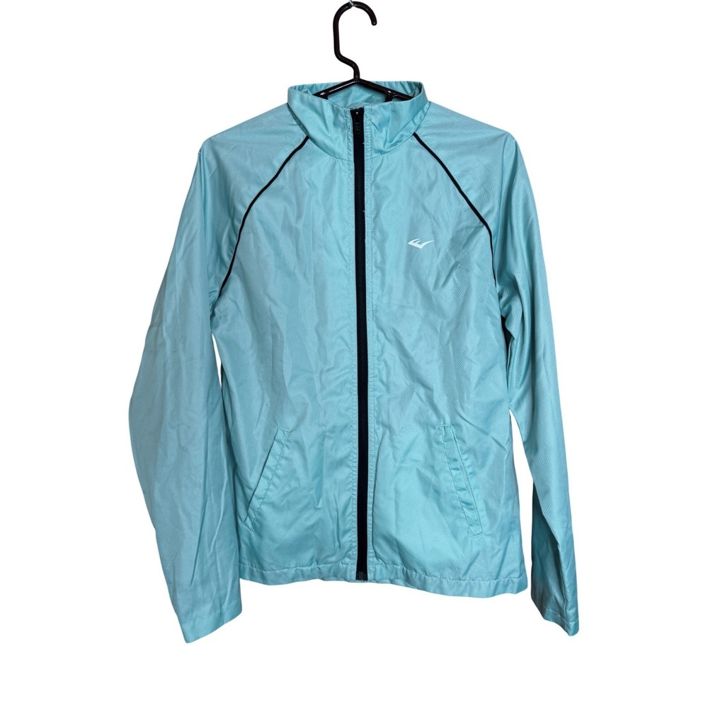 Everlast Windbreaker Jacket‎ Teal Blue Full Zip Mesh Lined Size Medium M